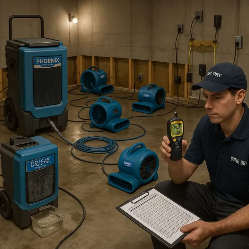 Structural Drying and Dehumidification process in Ochiltree County, TX